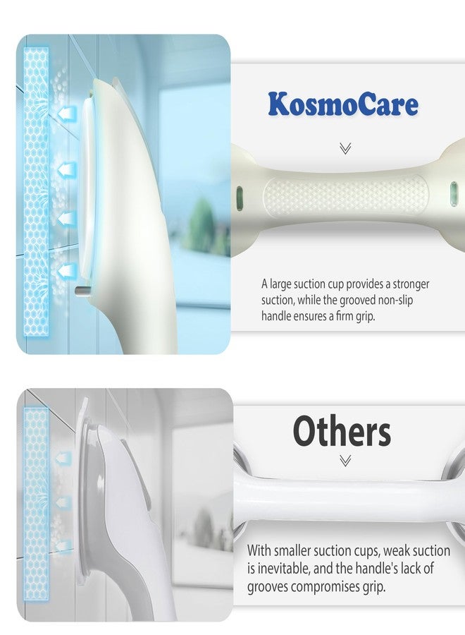 KosmoCare Suction Grab Bar | 17 Inch Tool-Free Shower Handle |Safety Suction Grab Bars with Indicator |Portable Safety Rail for Elderly, Handicap, Seniors | Suction Grip for Bathroom & Bathtubs (Blue) - Image 3