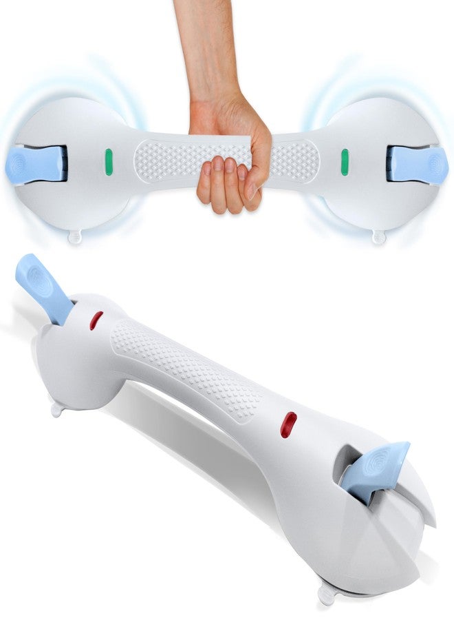KosmoCare Suction Grab Bar | 17 Inch Tool-Free Shower Handle |Safety Suction Grab Bars with Indicator |Portable Safety Rail for Elderly, Handicap, Seniors | Suction Grip for Bathroom & Bathtubs (Blue) - Image 1