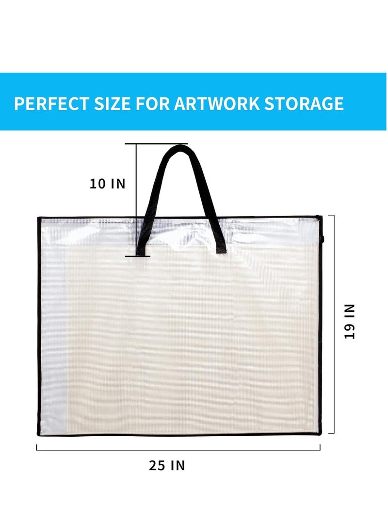 SUNEE SUNEE 19x25 Art Portfolio Bag, Artist Supply Organizer with Handle, Zippered Storage Folder for Artwork, Poster, Scrapbook, Keepsake and Bulletin Board  - Image 3