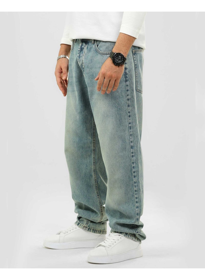 دوت بنطلون جينز رجالي – قصّة فضفاضة بإطلالة كاجوال - Image 3