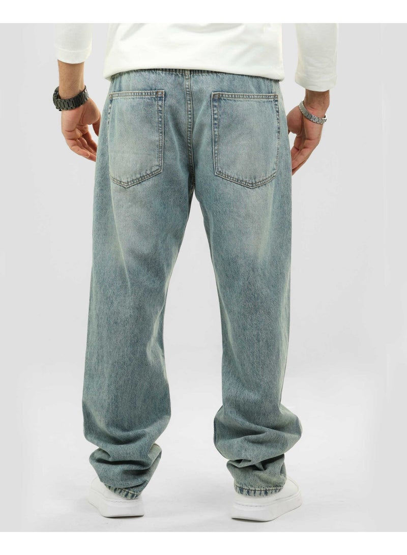 دوت بنطلون جينز رجالي – قصّة فضفاضة بإطلالة كاجوال - Image 4