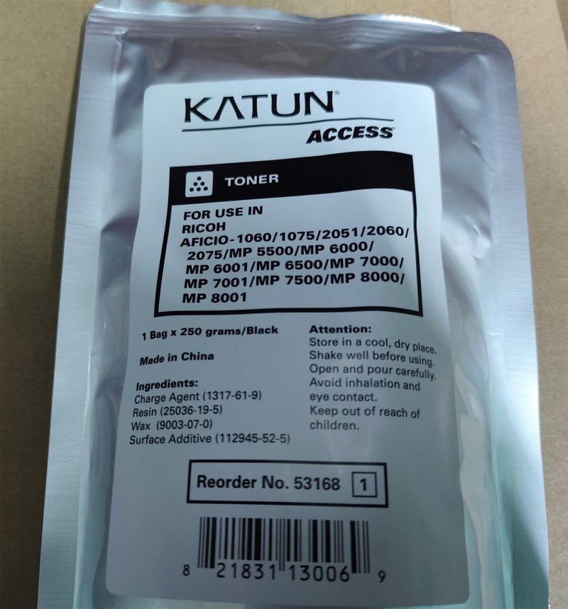 KATUN Laser Toner Powder for All Ricoh Printers and copiers LIKE AFICIO-1060, 1075, 2051, 2060, 2075, MP 5500, 6000, 6001, 6500, 7000, 7001, 7500, 8000, 8001 - Image 2