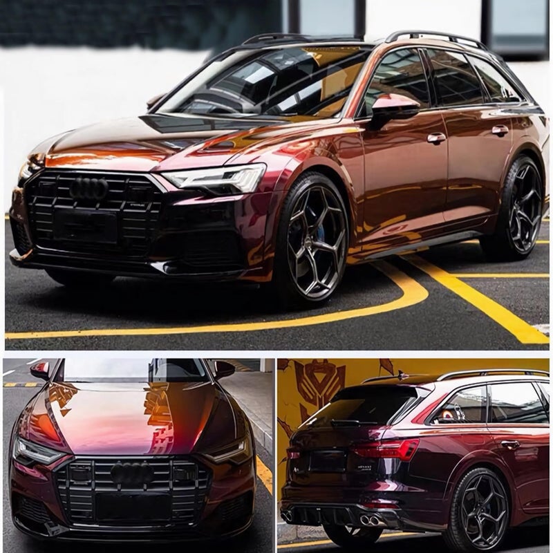 LZLRUN Premium Glossy Liquid Metal Red Vinyl Wrap Sticker for Car DIY Self Adhesive Decal Super Gloss Blood Red Wrap Film (1ft Ã— 5ft) - Image 3