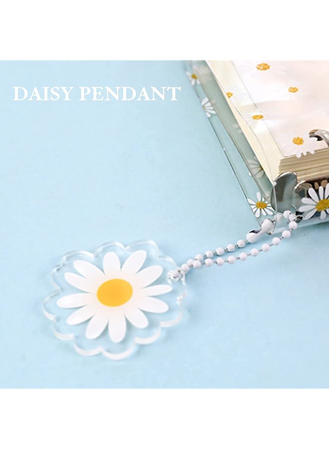 erorex A6 Pvc Budget Binder With 45 Pages Of Blank Inner Core 1 Round Ring Notebook Binder Cover With 1 Pcs Loose Leaf Zipper Binder Pockets For Bank Card Cash Money Saving Binder Daisy Pendant  - Image 3