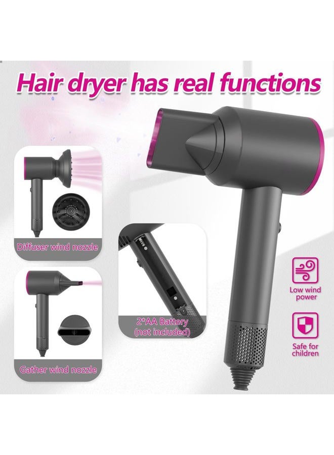 PIXATA Girls Hair Salon Toys for Girls Beauty Salon Deluxe Styling Set -Kids Hair Dryer Toy, Straightener Hairdryer with Real Function, Interactive Lights & Sounds Fashion Play Set for Children Age 3+ - Image 2