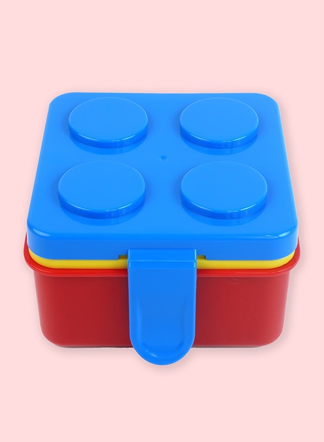 LITTLE SURPRISE BOX Little Surprise Box,2Pcs Square Blue Lego Lid Bpa Free Plastic Kids Lunch Box Plus Cup Bottle For Kids - Image 2