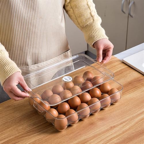 RABBONIX Acrylic Egg Storage Box Or Egg Trays For Refrigerator With Lid & Handles Egg Tray (24 Egg Storage Capacity),Clear - Image 3