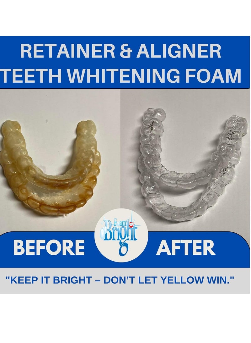 Bleachbright منظف التقويم ومنظف الحافظة رغوة برايت، رغوة تبييض الأسنان، رائعة ل Invisalign و Candid و Byte و Night Guard و Mouth Guard و أطقم الأسنان و مبيض الأسنان ومعجون الأسنان ومنظف التقويم، خالي من البيروكسيد - Image 3