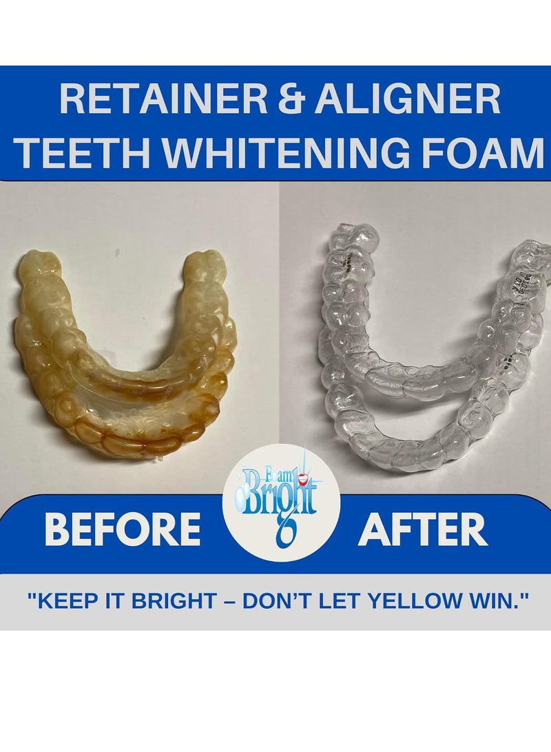 Bleachbright منظف التقويم ومنظف الحافظة رغوة برايت، رغوة تبييض الأسنان، رائعة ل Invisalign و Candid و Byte و Night Guard و Mouth Guard و أطقم الأسنان و مبيض الأسنان ومعجون الأسنان ومنظف التقويم، خالي من البيروكسيد - Image 2