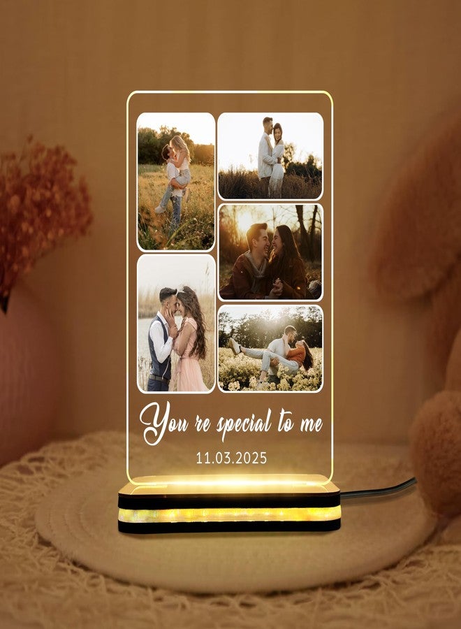 DECOCRU Personalise LED Table Lamp | Customise Photo | Night Lamp | Surprice Gift for Couple, Boyfriend, Girlfriend,Husband, Wife, Friend, Anniversary (6 x 8 Inch) - Image 5