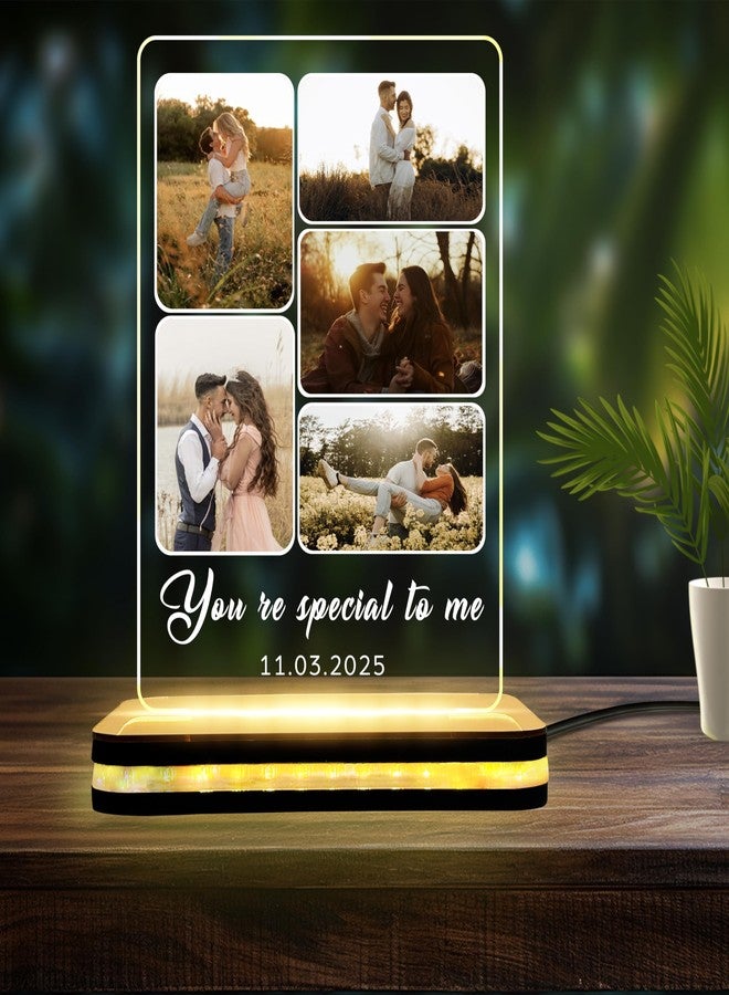DECOCRU Personalise LED Table Lamp | Customise Photo | Night Lamp | Surprice Gift for Couple, Boyfriend, Girlfriend,Husband, Wife, Friend, Anniversary (6 x 8 Inch) - Image 2