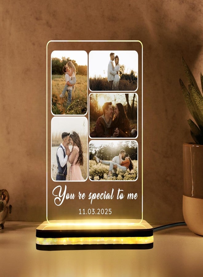 DECOCRU Personalise LED Table Lamp | Customise Photo | Night Lamp | Surprice Gift for Couple, Boyfriend, Girlfriend,Husband, Wife, Friend, Anniversary (6 x 8 Inch) - Image 1