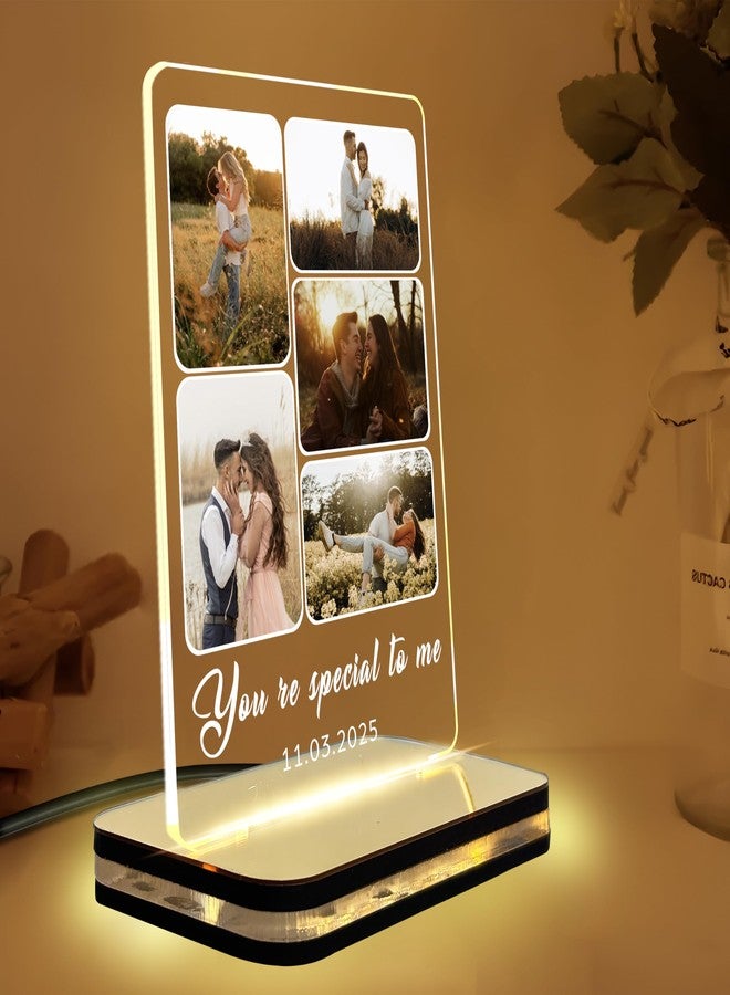 DECOCRU Personalise LED Table Lamp | Customise Photo | Night Lamp | Surprice Gift for Couple, Boyfriend, Girlfriend,Husband, Wife, Friend, Anniversary (6 x 8 Inch) - Image 3