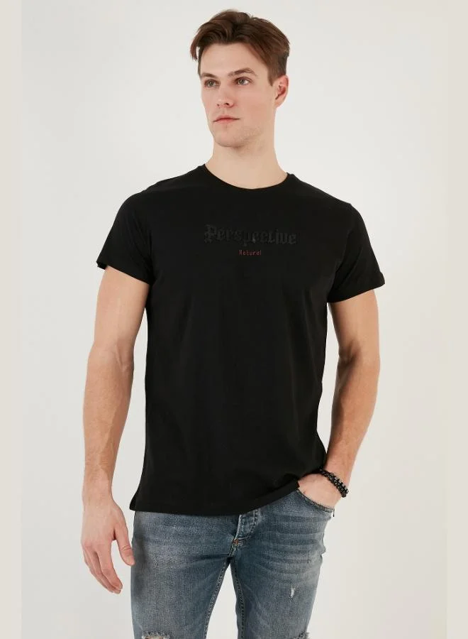 بوراتي تيشيرت رجالي قطن بياقة دائرية بقصة ضيقة من بوراتي