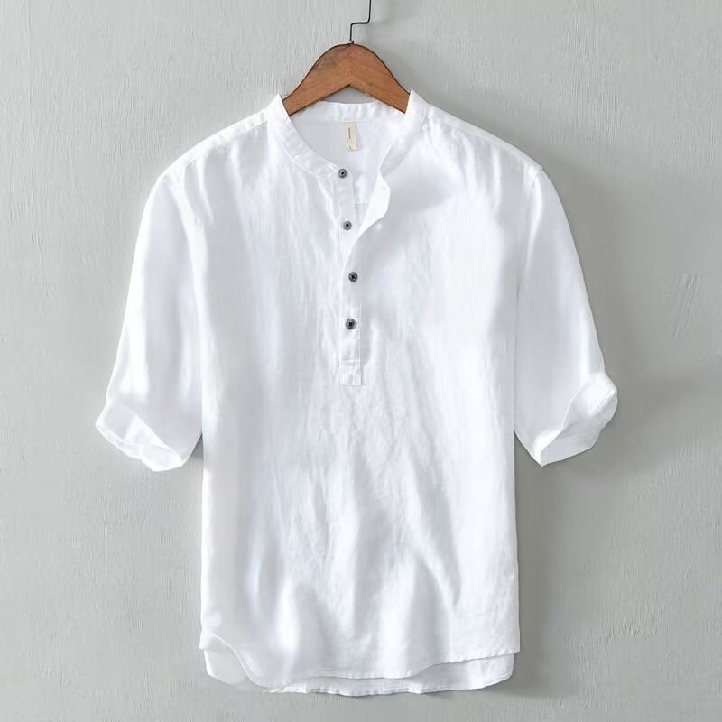 Japanese Retro T-Shirt Men'S Summer Thin Loose Plus Size Large Size Short Sleeve T-Shirt Chinese Style White Polo Shirt - Image 2