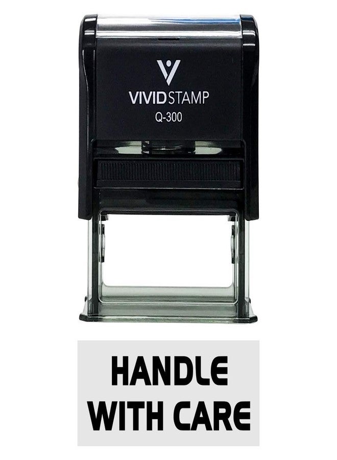 Handle with Care Self Inking Rubber Stamp (Black Ink) - Large