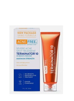 AcneFree AcneFree Terminator 10 Acne Spot Treatment with Benzoyl Peroxide 10% Maximum Strength Acne Cream Treatment, 1 Ounce - Pack Of 1  - Image 1