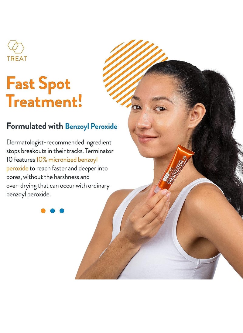 AcneFree كريم علاج حب الشباب AcneFree Terminator 10 Acne Spot Treatment بتركيز 10% من بنزويل بيروكسيد، 1 أونصة - عبوة من قطعة واحدة  - Image 5