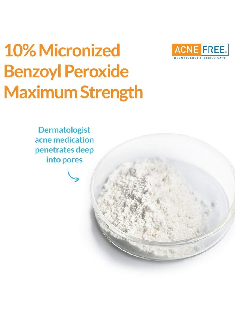 AcneFree كريم علاج حب الشباب AcneFree Terminator 10 Acne Spot Treatment بتركيز 10% من بنزويل بيروكسيد، 1 أونصة - عبوة من قطعة واحدة - Image 2