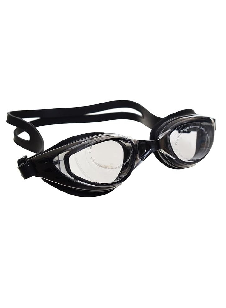 Silicone swimming glasses outstretched with nasal plugs