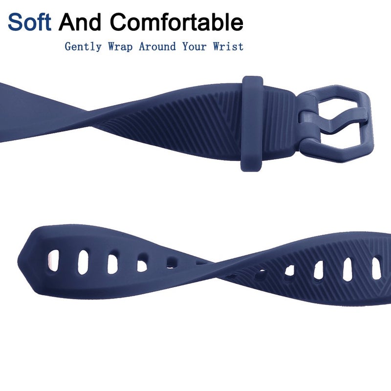 Tobfit 4 Pack Bands Compatible with Fitbit Alta/Alta HR Bands, Soft Sport Silicone Replacement Wristbands for Women Men (Small, Black/Blue/Gray/White) - Image 4