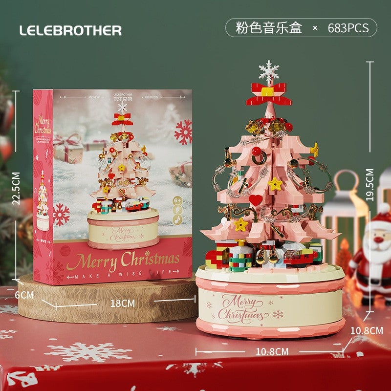 Compatible With Lego Assembled Building Blocks Toys Christmas Gift Candy House Rotating Music Box Ornaments Children'S Gifts - Image 1