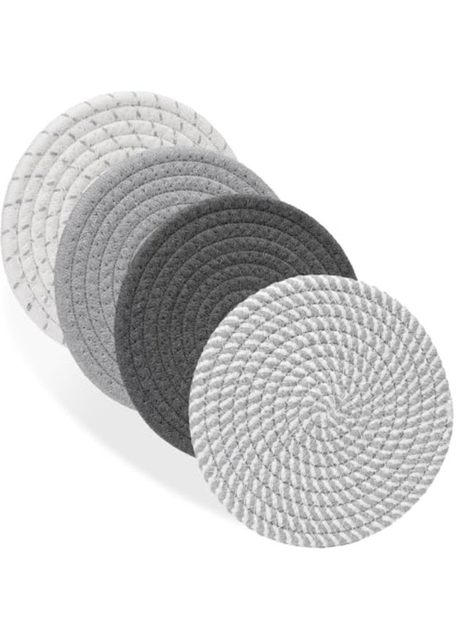 jaexest 7" Trivets for Hot Dishes, Hot pots and Pans, 4 Heat Resistant Hot Pads, Pot Holders for Kitchen, Hot Plate Mats for Kitchen Countertops, Table, Home Essentials, Farmhouse Decor - Image 1