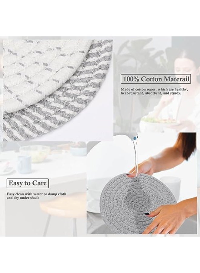 jaexest 7" Trivets for Hot Dishes, Hot pots and Pans, 4 Heat Resistant Hot Pads, Pot Holders for Kitchen, Hot Plate Mats for Kitchen Countertops, Table, Home Essentials, Farmhouse Decor - Image 4