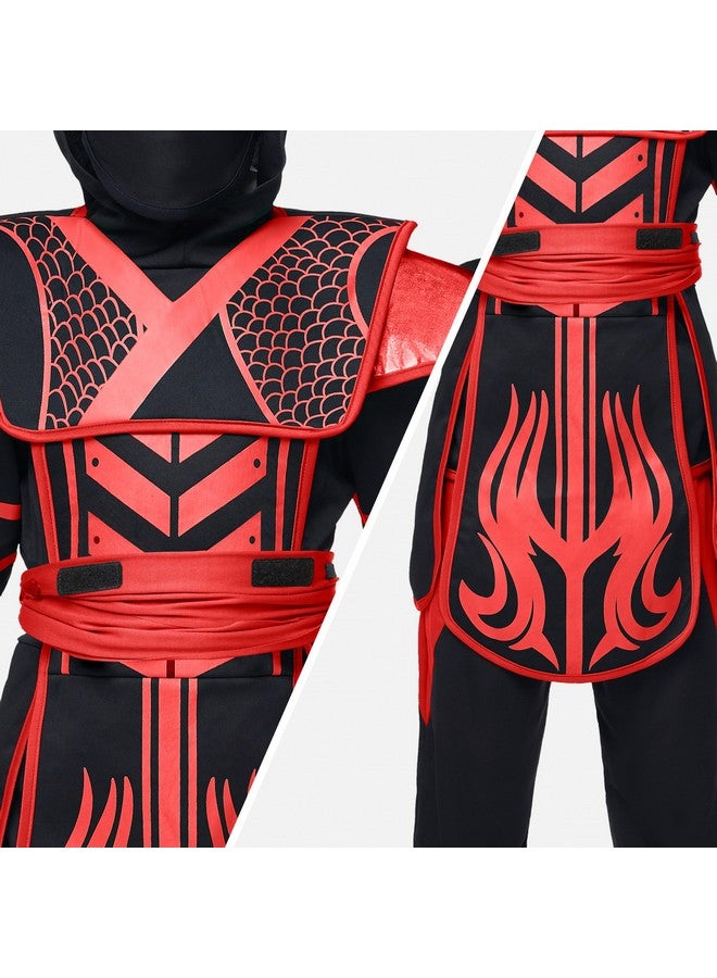 Spooktacular Creations Spooktacular Creations Kids Halloween Ninja Costume, Boys Ninja Outfit for Toddler, Halloween Costume Dress Up Party, Role Playing, Themed Parties, Red Black, M  - Image 5