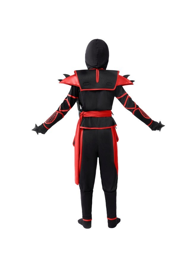 Spooktacular Creations Spooktacular Creations Kids Halloween Ninja Costume, Boys Ninja Outfit for Toddler, Halloween Costume Dress Up Party, Role Playing, Themed Parties, Red Black, M  - Image 4