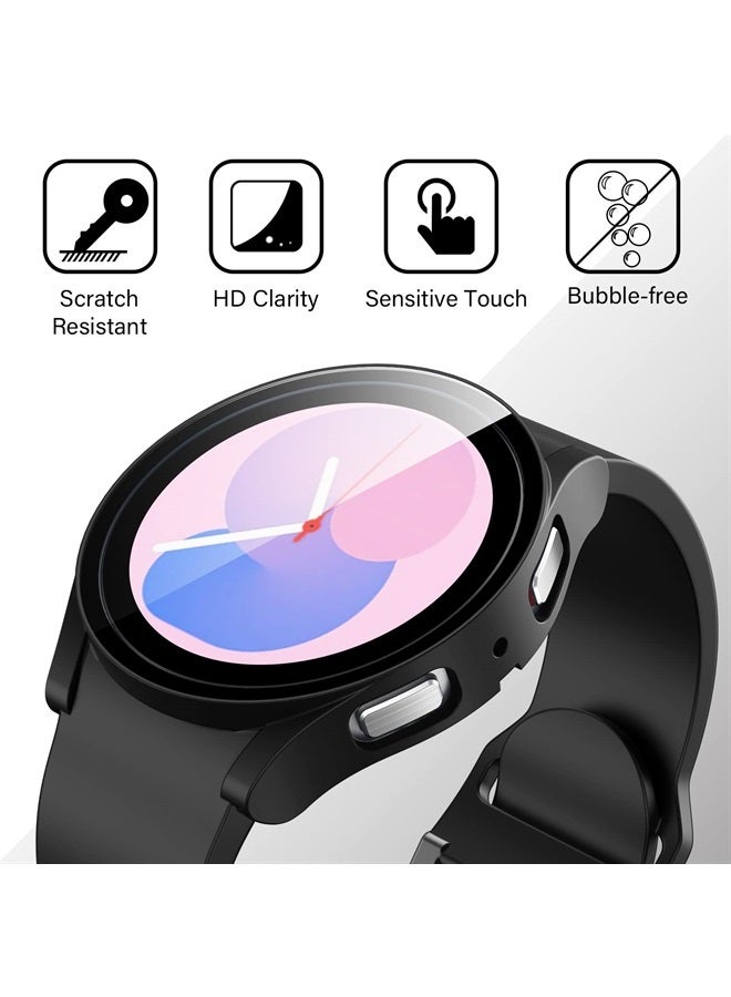 Amizee 2 Pack Screen Protector Case Compatible with Samsung Galaxy Watch 5/Galaxy Watch 4 Case 40mm, with Built-in Screen Protector Hard PC Ultra Thin Anti-Scratch Protective Cover (Black/Clear) - Image 4