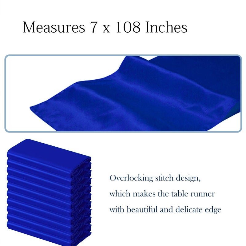 SINSSOWL 50 Royal Blue Chair Sashes Satin Bows for Wedding Birthday Party Fiesta Restaurant Decor - 7x108 Inches Chair Ribbons Ties Fitted Banquets Folding Chairs Decorations - Image 2