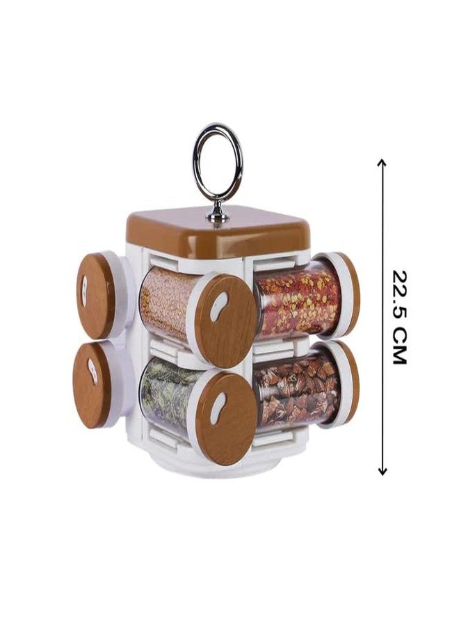 Lapras 𝟏𝟓 𝐘𝐞𝐚𝐫𝐬 𝐆𝐮𝐚𝐫𝐚𝐧𝐭𝐞𝐞, 8 pcs 360 degree masala rack set, rotating spice kit with transparent jars, ideal kitchen organiser and gifting option - Image 4