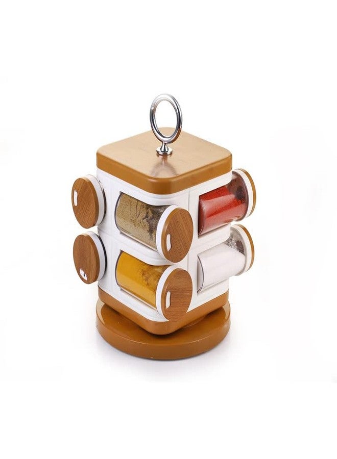 Lapras 𝟏𝟓 𝐘𝐞𝐚𝐫𝐬 𝐆𝐮𝐚𝐫𝐚𝐧𝐭𝐞𝐞, 8 pcs 360 degree masala rack set, rotating spice kit with transparent jars, ideal kitchen organiser and gifting option - Image 1