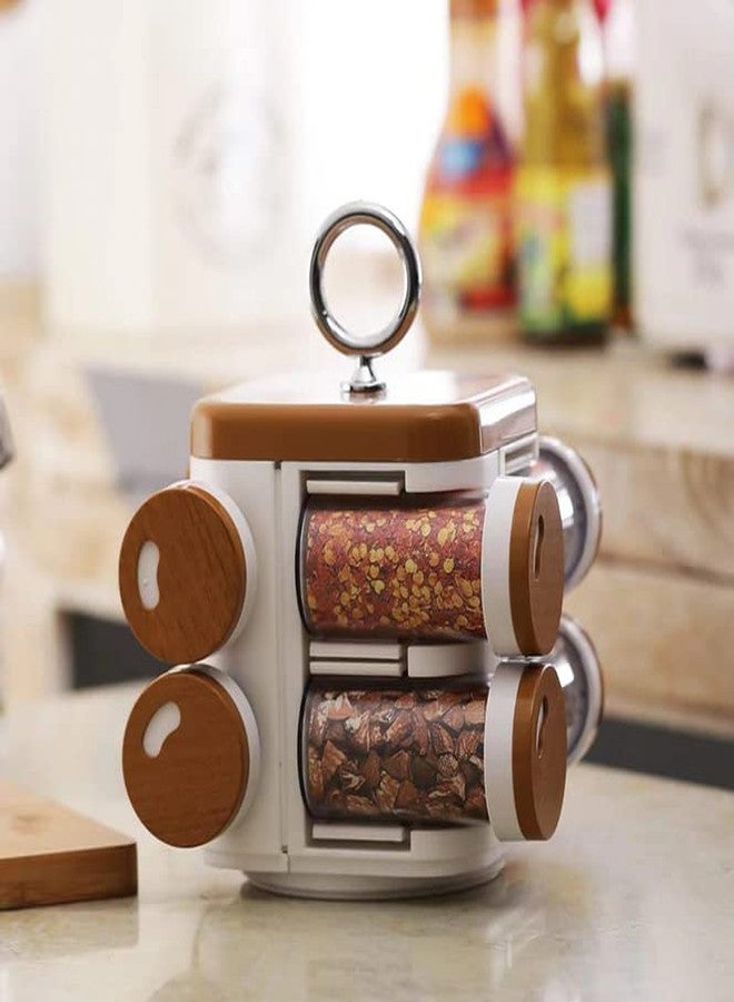 Lapras 𝟏𝟓 𝐘𝐞𝐚𝐫𝐬 𝐆𝐮𝐚𝐫𝐚𝐧𝐭𝐞𝐞, 8 pcs 360 degree masala rack set, rotating spice kit with transparent jars, ideal kitchen organiser and gifting option - Image 2