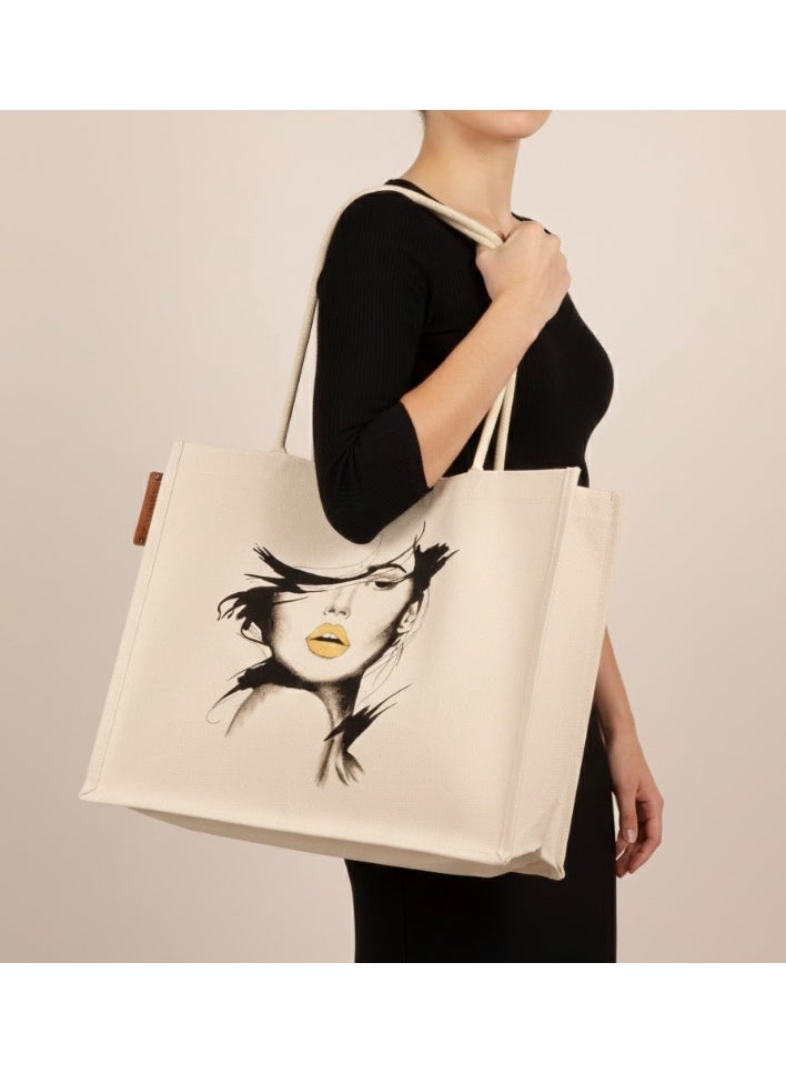 جينتيك حقيبة حمل فنية جمالية - حقيبة كتف فنية مرسومة، حقيبة تسوق قماشية قابلة لإعادة الاستخدام، هدية مثالية للنساء - Image 1