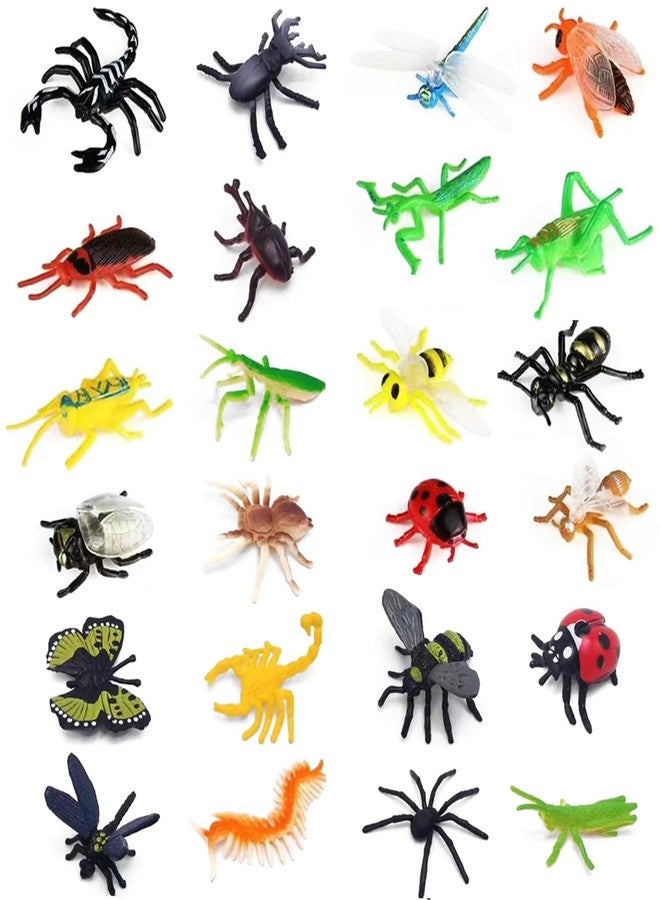 YOOHUA 24PCS Bug Toys Fake Plastic Bugs and Insects for Kids Toddler Halloween Birthday Party Favors Easter Valentines Basket Stuffers Goodie Bag Fillers April Fool's Day Prank Gifts Fake Bugs Toys - Image 1