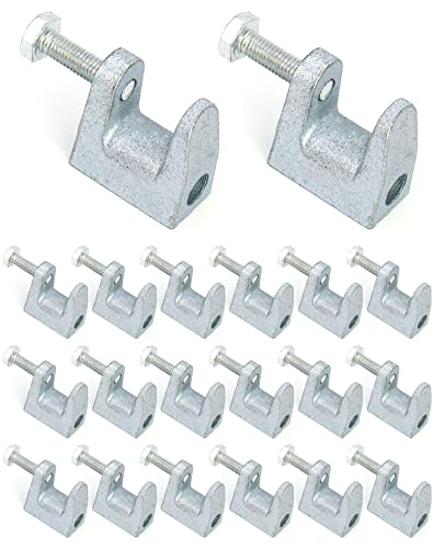 QWORK Beam Clamp, 20 Pcs 3/8" Zinc Plated Iron Safety Beam Clamp, 13/16" Jaw Opening - Image 1