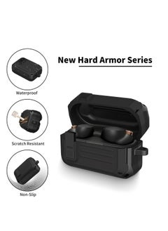 KASTWAVE Secure Lock Case for Sony WF 1000XM4, Shock-Absorbing Protective Cover Military Armor Series Full-Body Scratch Resistant Hard Shell with Keychain (Black)  - Image 2