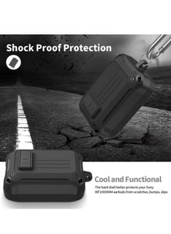 KASTWAVE Secure Lock Case for Sony WF 1000XM4, Shock-Absorbing Protective Cover Military Armor Series Full-Body Scratch Resistant Hard Shell with Keychain (Black)  - Image 4