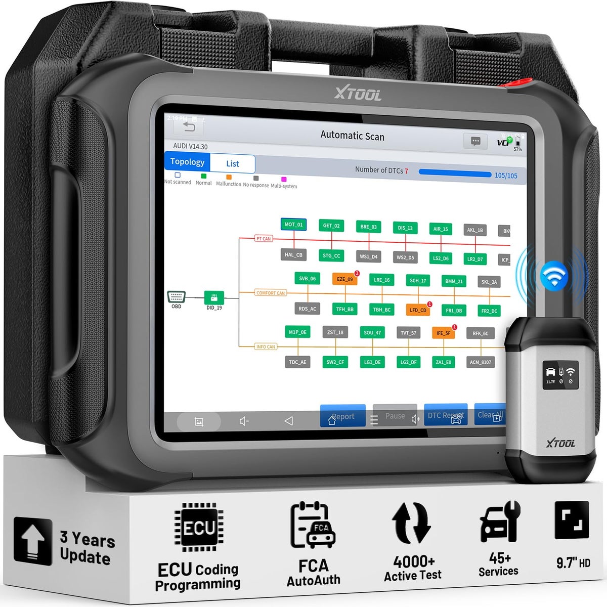 XTOOL XTOOL D9S PRO ECU Programming and Coding Automotive Scan Tool ...