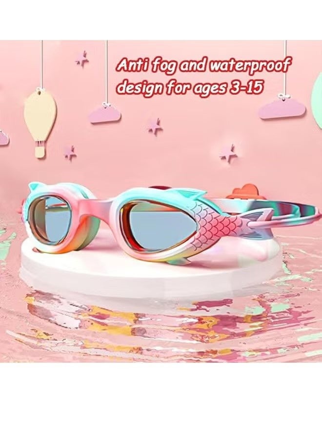 YUKE Kids Swim Cap and Swimming Goggles For Girls Boys(Age 6-14) - Image 4