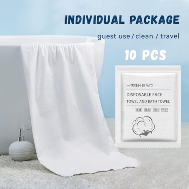 Disposable Bath Towel, Pack of 10 - 140 x 70 cm, Disposable Hand Towel, Disposable Washcloth, Travel Towel, Disposable Towels, Refreshing Towels for Adults, Hiking, Kitchen, Home - Image 4