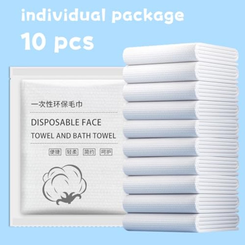 Disposable Bath Towel, Pack of 10 - 140 x 70 cm, Disposable Hand Towel, Disposable Washcloth, Travel Towel, Disposable Towels, Refreshing Towels for Adults, Hiking, Kitchen, Home - Image 3