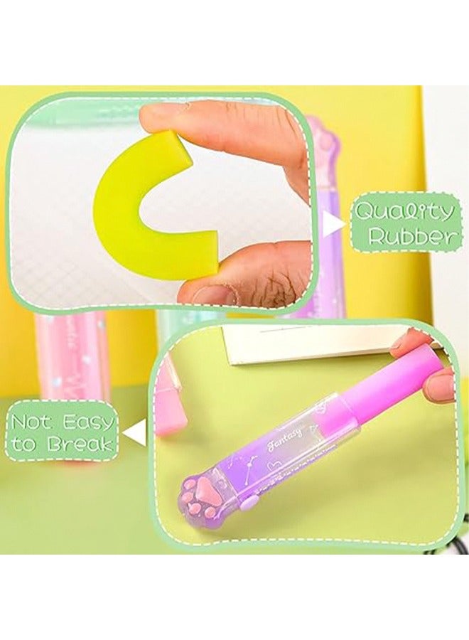 Generic 2Pcs Sliding Retractable Pencil Erasers with Cat Paw Plastic Sleeve Jelly Erasers No Marks Or Bebris Left Modified Or Wiped for School Office Clean Erase Erasers for Kids(Gradient Color)  - Image 5