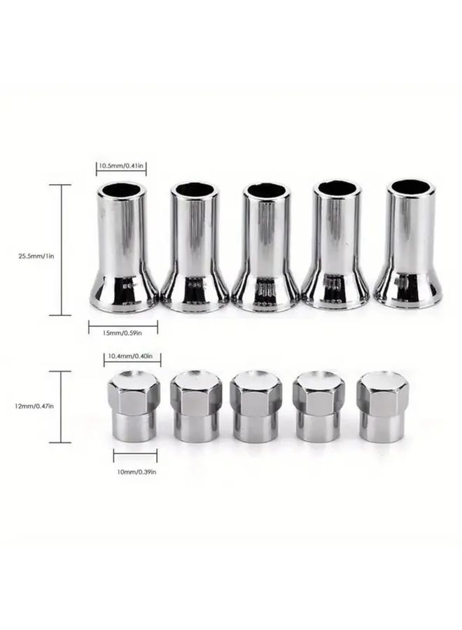 Silvery 5pcs 414ac Throttle Body With Plastic Hex Flat Caps Locking Tube Cover Set - Image 2