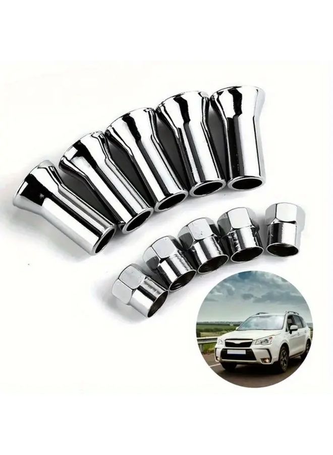 Silvery 5pcs 414ac Throttle Body With Plastic Hex Flat Caps Locking Tube Cover Set - Image 3