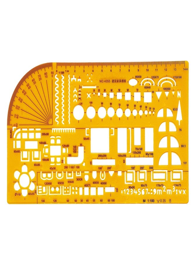 ZLYY Building Formwork Template Ruler,Geometric Drawing Template,Plastic Drafting Stencils Measuring Tools for Office and School, Building Formwork, Drawings Drafting(1pcs,No.4355) - Image 1