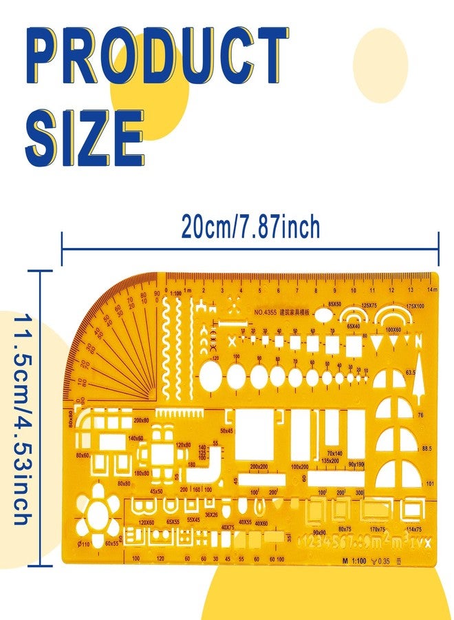 ZLYY Building Formwork Template Ruler,Geometric Drawing Template,Plastic Drafting Stencils Measuring Tools for Office and School, Building Formwork, Drawings Drafting(1pcs,No.4355) - Image 2