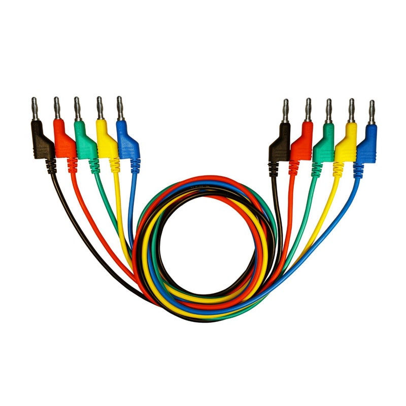 AST Labs Test Lead Banana Plug Male Stackable to Banana Plug [39"] (Black/Red/Green/Blue/Yellow) - Image 1